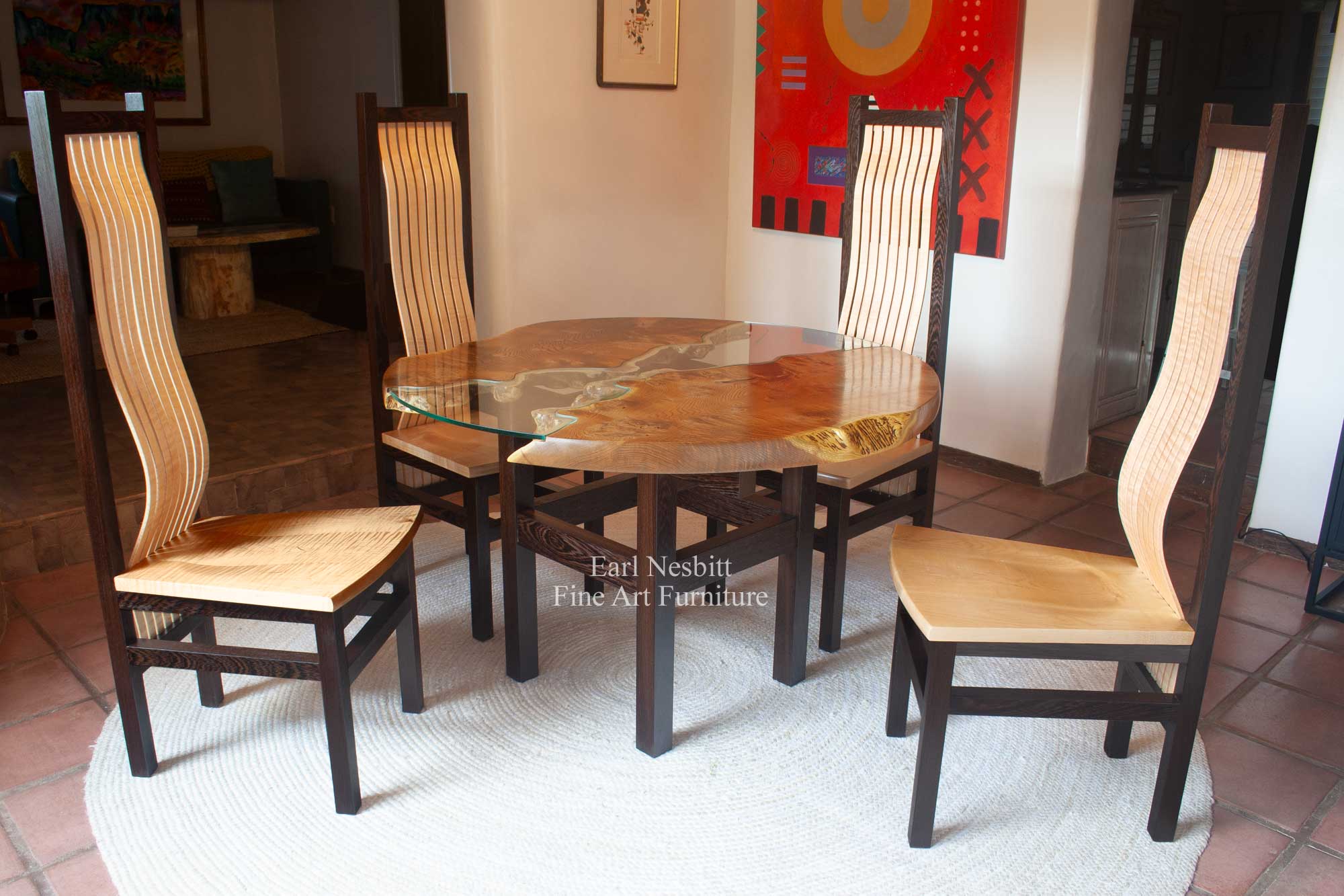 round live edge dining table